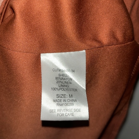 Altar’d State Pumpkin Spice Mini Dress Sleeves Cutouts Linen Summer Size Medium - Picture 6 of 7